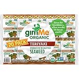 gimMe Snacks Organic Premium Roasted Seaweed, Teriyaki, 0.17 Ounce (5 g) - 20 Count
