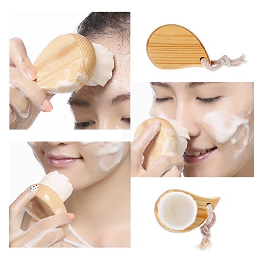 Facial Cleansing Brush, Natural Wood &Bristle Pore Face Brush, Facial Skin Care Tool Beauty Complexion Makeup Accessories