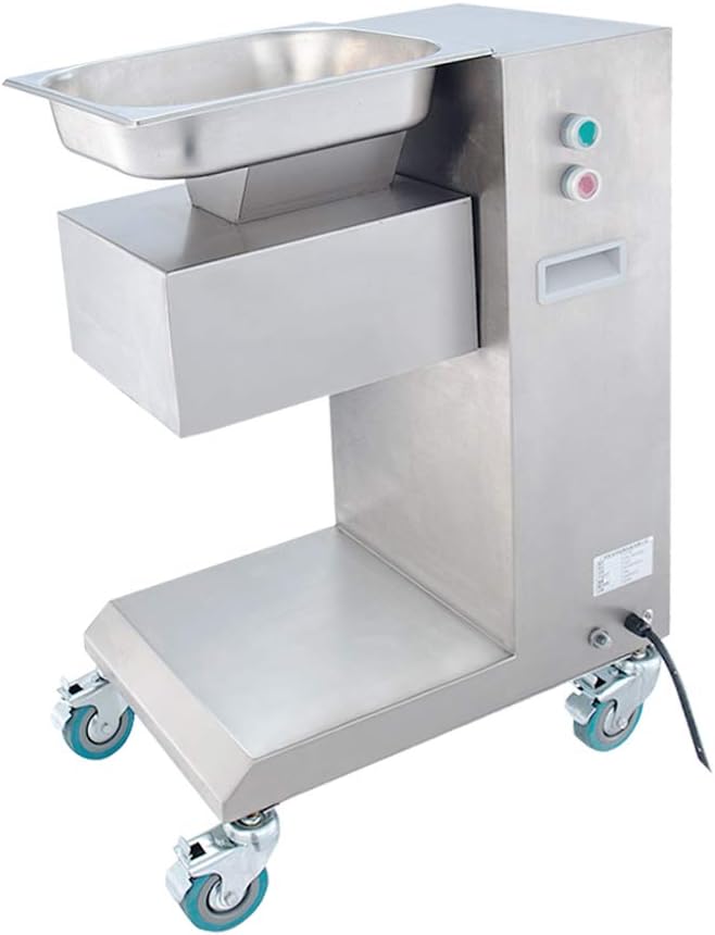 750W 500KG/H Commercial Meat Cutting Machine Heavy Duty Electric Sausage Stuffer Slicer Desktop Meat Shred Grinder Vertical Meat Cutting Cutter for Restaurant Meat Market (15mm Blade)