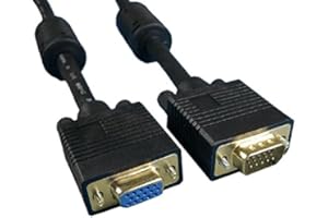 eDragon 4 Pack SVGA Cable, 28AWG, Black, HD15 Male to HD15 Female, Coaxial Construction, Double Shielded, 3 ft, Gold Plated, 