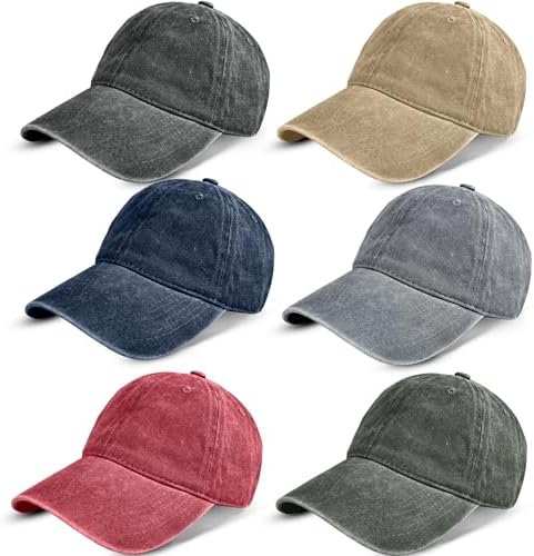 6 Pack Vintage Washed Baseball Cap Distressed Dad Golf Hat Unisex 6Pack Unisex Vintage Washed Cotton Baseball Cap Soft  main image 3