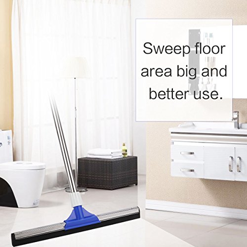 Heavy Duty Floor Squeegee, YCUTE 17.7" Dual EVA Foam Moss, 50.6" Long Handle Perfect for Washing and Drying Tile Glass Marble and Wood Surfaces - Thumbnail 7