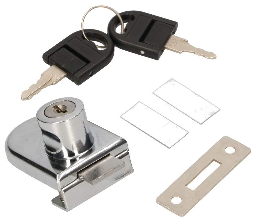 KOTARBAU 5907465907798 Glass Door Lock, Silver