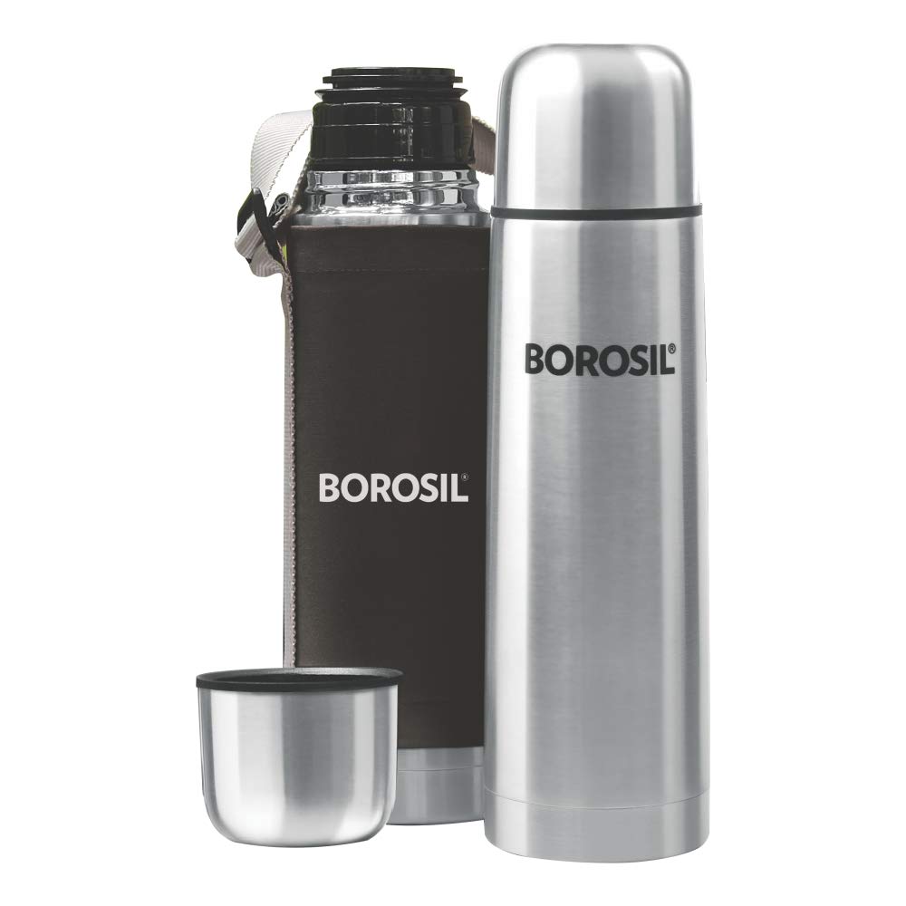 Borosil Hydra Thermo Steel Flask 1000 ML (Black) Amazon.in Home & Kitchen