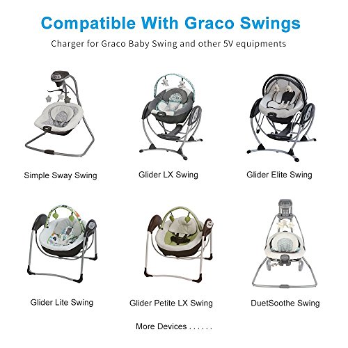 BSSPOWER AC to DC Adapter Power Cord for Graco Simple Sway , Graco Glider, DuetSoothe, DuetConnect LX Baby Swing - Thumbnail 3