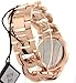 Akribos XXIV Women's Crystal Multifunction Watch - Genuine Crystals On Bezel and Bracelet- 3 Subdials, Day, Date and GMT On Twist Chain Link Bracelet - AK558