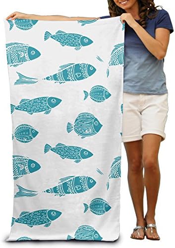 The Summer Pattern Of Blue Sea Fish Bath/Beach/Pool Towel 31x51 Inches Thick Plush Luxurious Velour Pile - Highly Absorbent