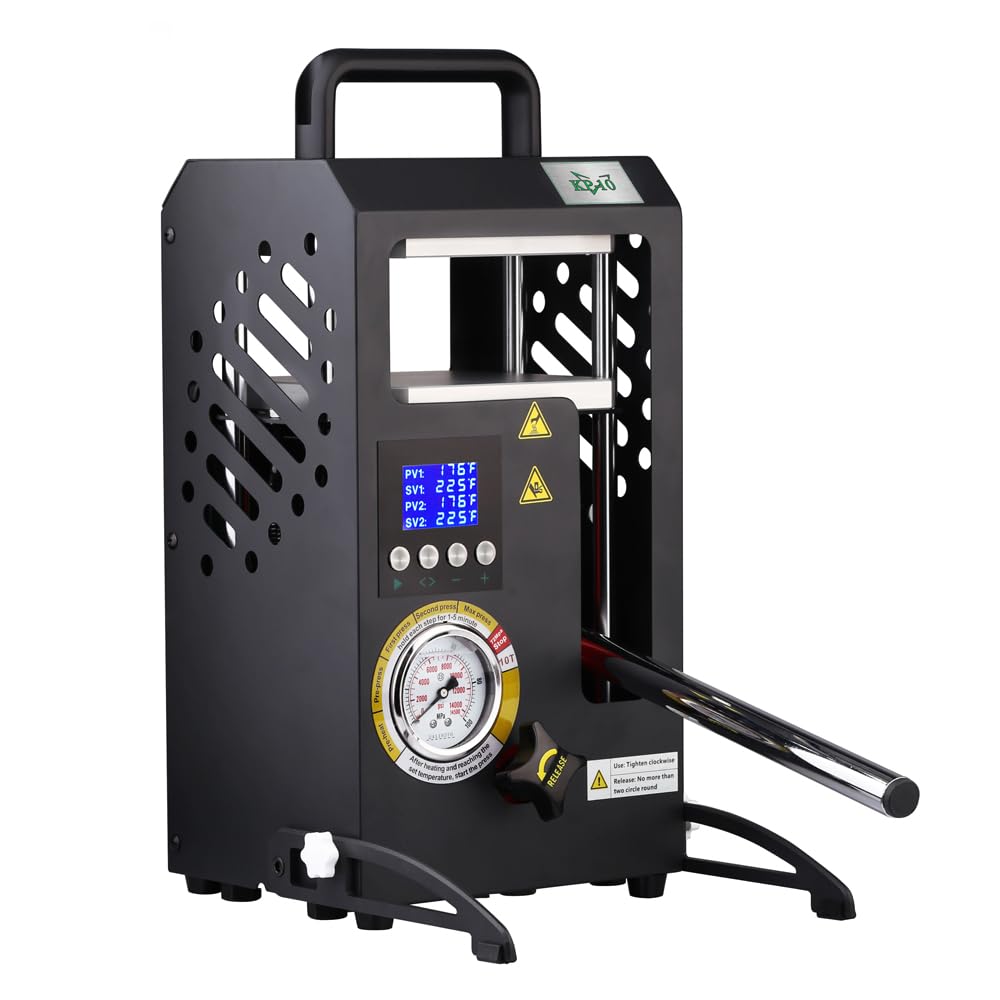 Photo 1 of 10 tons Hydraulic Heat Press Machine with Dual Heating Plates 6x6 Inches 10T Portable Manual Heat Pressing Machine with Smart LCD Screen