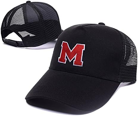YUGY The 26 English Letters Letter M Logo Adjustable Embroidery Leisure Mesh Hat Unisex Casual Baseball Mesh Cap