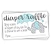 Blue Elephant Diaper Raffle Tickets (50 Count) - Boy Baby Shower Game