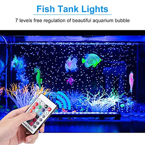 AKKEE Aquarium Light, Fish Tank Lights, Remote Control 12V 18 LEDs 5050 SMD Color Changing, Led Fish Tank Light With 24key Controller For Fresh And Saltwater Aquarium 32cm/12.6 In