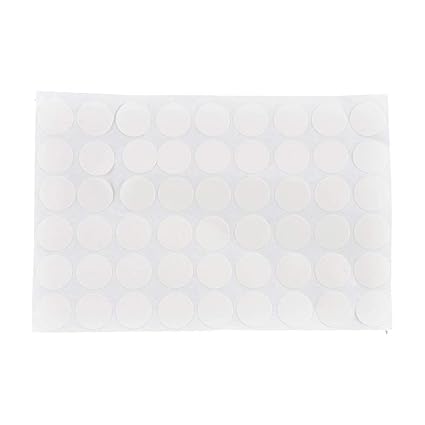 SLB Works Plastic Furniture Self-Adhesive Screw Hole Stickers Covers Mat Sheet 54 in 1 White
