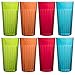 Bellevue 20-ounce Break-resistant Plastic Restaurant-quality Beverage Tumblers | Set of 16 in 4 Assorted Colors