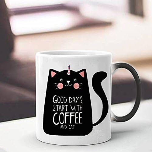 Cute Cat Unicorn Heart Magic Mug Temperature Color Changing Chameleon Mugs Heat Sensitive Cup Coffee Tea Milk Mug Novelty Gifts