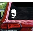 S-K Designs- Michael Myers Horror Stickers for Car, Horror Movie Stickers, Creepy Decal for Cars Truck, Van, Laptop, and Window- White- 6x3 SK-103- Made in USA