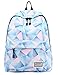 Leaper School Backpack for Teens Girls Geometric Pattern College Bags Blue