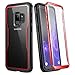 YOUMAKER Crystal Clear Case for Galaxy S9 5.8 inch, Full Body with Built-in Screen Protector Heavy Duty Protection Slim Fit Shockproof Rugged Cover for Samsung Galaxy S9 5.8 inch (2018) - Red/Black