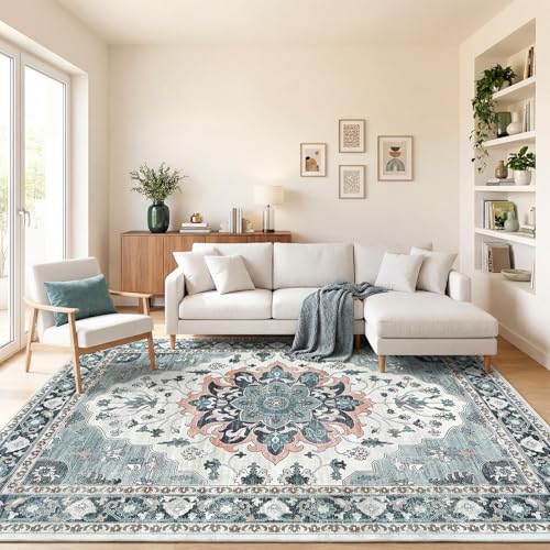 YBYX Washable Area Rug 10x12, Vintage Floral Carpet at Amazon