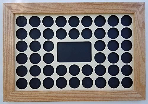 Black 11x17 with 3x5 cut out for photo Motorcycle Poker Chip Display Case with Oak Frame and Mat. Works with Harley Davidson Poker Chips. - Thumbnail 6