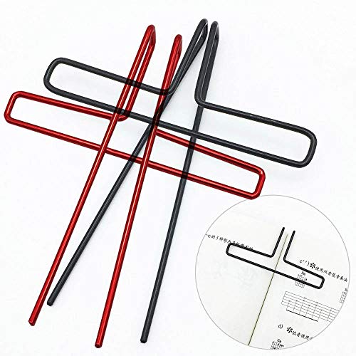 Eutuxia Music Book Clip Holders - Rectangle Shaped, Metal & Lightweight - Keep Your Paper with Sheet Holder for Piano, Keyboard & Music Stand - Great Gift Idea for Musicians [2PK / Black & Red] - Thumbnail 5