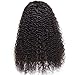 UNice Hair Bettyou Series 14 inches Lace Front Human Hair Wigs, Unprocessed Brazilian Remy Jerry Curly Hair Free Part Wig with Baby Hair for Women Natural Black Color 130% Density