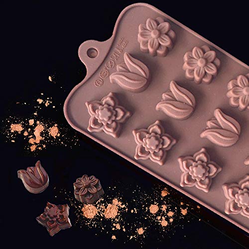Aogist Silicone Candy Chocolate Jelly Molds, BPA Free Cake Baking Mold, Different Styles Ice Cube Molds 6 Pack - Thumbnail 5