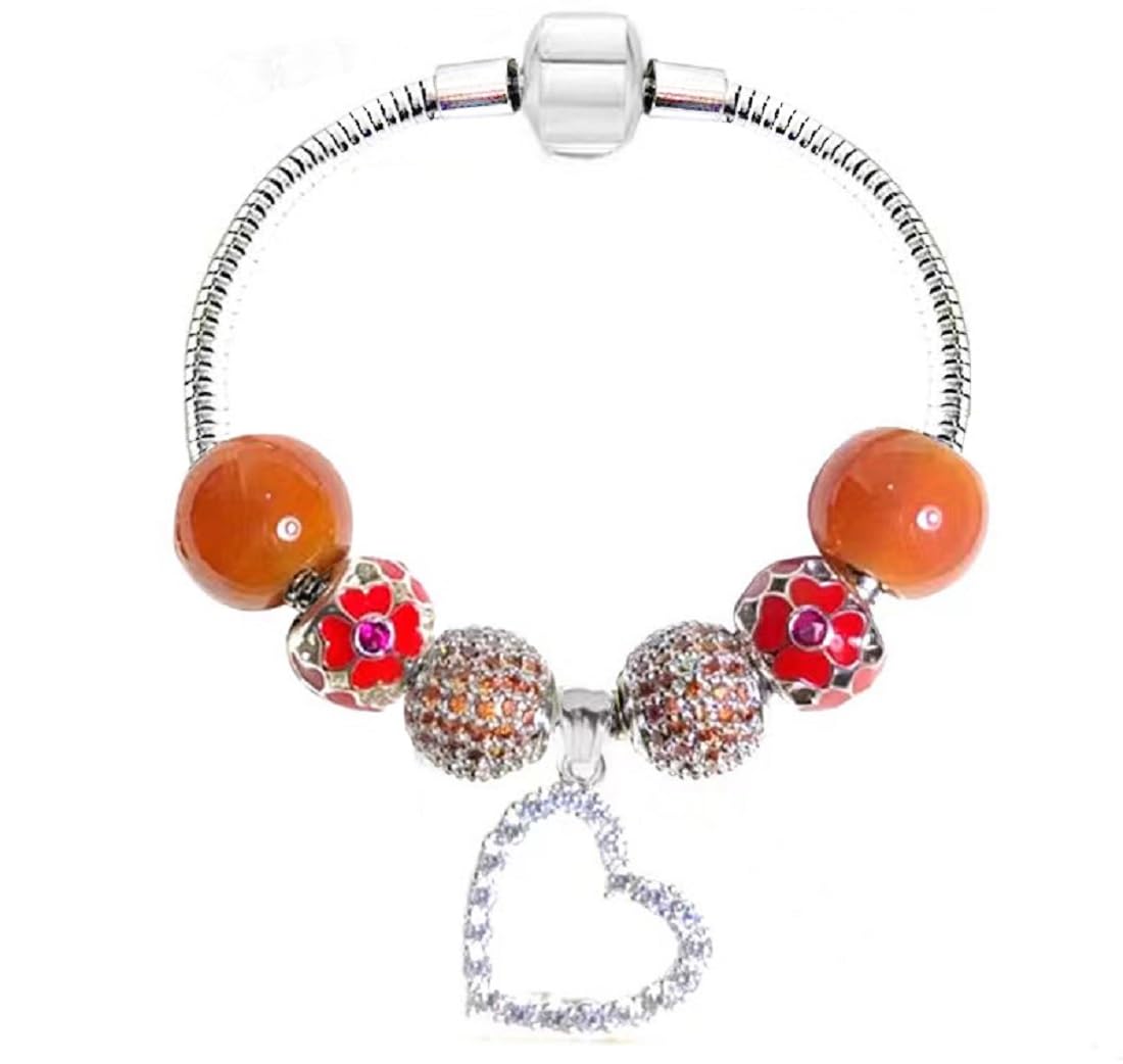 White Birch Synthetic Red Ruby Bracelet July Birthstone bridesmaid gifts 21 cm Large and X-large Size for Women Jewelry