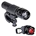 Bike Light Set, Bike Front Flashlight and Rear Bike Light, Super Bright and Waterproof LED Headlight and Taillight - Fits All Bikes