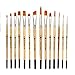 AIT Art Paint Brush Set - 14 Paint Brushes - Rounds, Flats, Angle Shaders, and Filberts - Handmade in USA for Trusted Performance with Oil, Acrylic, and Watercolor