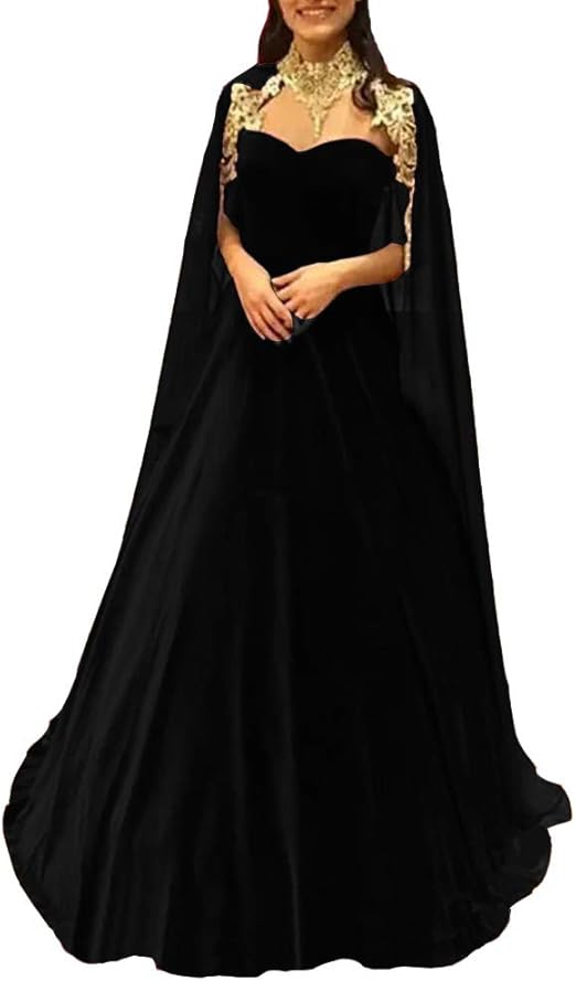 formal dress with cape