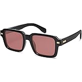 SOJOS Trendy Square Polarized Sunglasses for Women Men, Retro Vintage Womens Mens Rectangle Shades SJ2345
