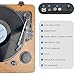 Record Player, Popsky 3-Speed Turntable Bluetooth Vinyl Record Player with Speaker, Portable LP Vinyl Player, Vinyl-to-MP3 Recording, 3.5mm AUX & RCA & Headphone Jackthumb 4