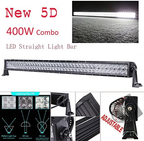 Dingyee 42 inch 400W 5D Osram Chips LED Light Bar Fit Bateau Camper 4x4 ATV SUV Offroad Lamp 12V 24V