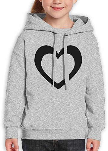 Young Cartoon Heart Within Heart Shape Vintage Leisure and Fashion Hoody Ash XL