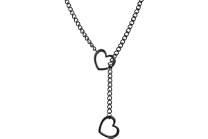 Heart O-ring Slip Chain Necklace For Women Handmade Punk Heart Slip Chain Choker Necklace Stainless Steel Cuban Chain Necklac