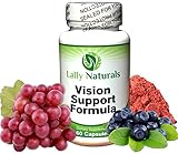 Vision Support Eye Supplement with Lutein, Bilberry, Grape Seed, Beta Carotene, Zinc and more.. (60 count) ★ Best Eye Vitamins for Healthy Eyes ★