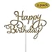 8 Pack Happy Birthday Cake Topper First Birthday Cupcake Topper, Glitter Gold Decoration