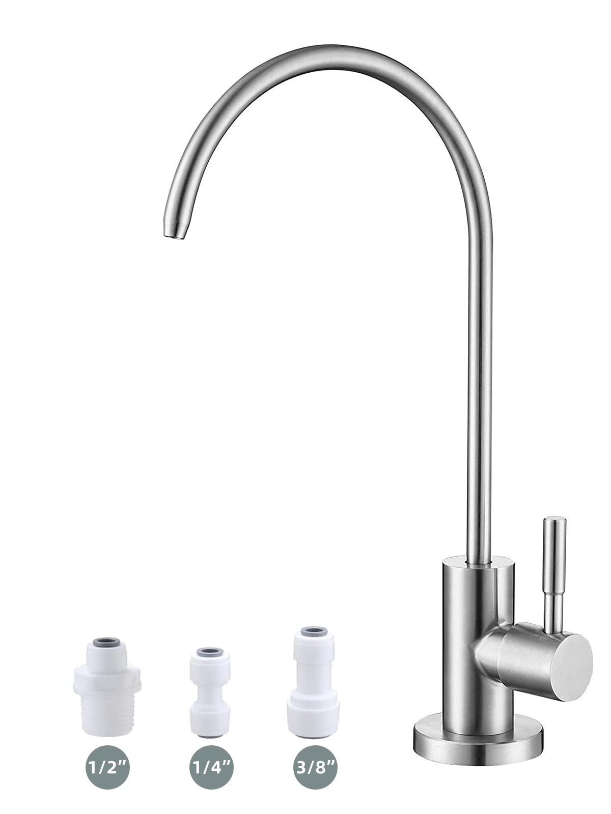 Drinking Water Tap,Easy to Install Sink Water Filter Tap,Lead-Free Reverse Osmosis Tap for Kitchen Bar Sink,Brushed Nickel SUS304 Stainless Steel — image 1