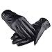 Vbiger Mens Outdoor Winter Sheepskin Leather Warm Cycling Gloves (Black, L)