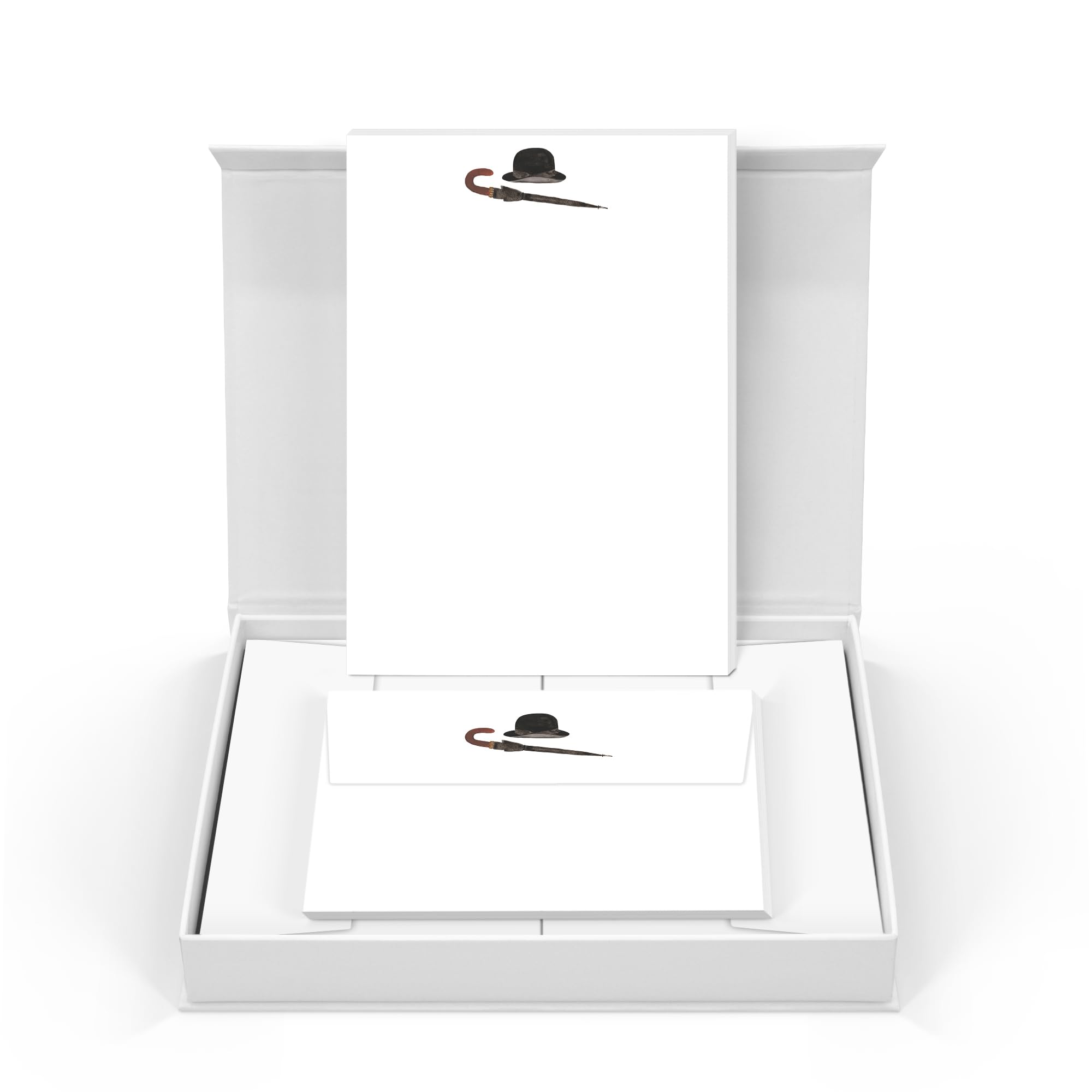 Me Loovely Bowler Hat and Brolly Set of Stationery Letter Paper with Envelopes Writing Supplies (20 Letters & 20 Envelopes with Gift Box)
