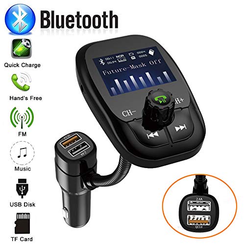 USHOT Wireless Car FM Transmitter Wireless Radio Adapter QC3.0 USB Charger Mp3 Player