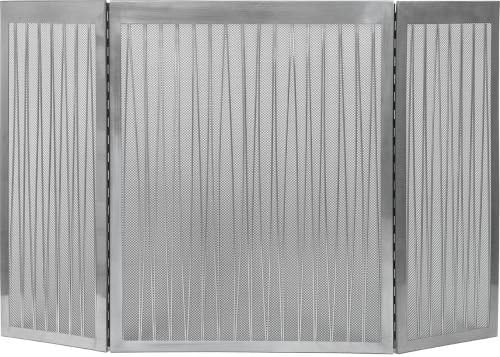 Dagan 32" H X 50" W 3 Fold Linear Screen - Satin Nickel
