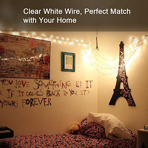 Brizled Christmas Lights, 300 Count 66ft Incandescent Mini Christmas Lights, Connectable 120V UL Certified Clear Christmas Tree Lights for Xmas, Wedding, Bedroom, Porch Decor, White Wire, Warm White