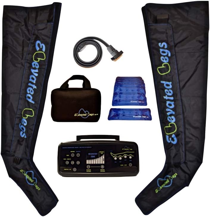 Elevated Legs Athlete Recovery Boot System for Air Compression Massage with Leg Sleeves, Hot/Cold Gel Liners, Air Pump, Storage Backpack – Improve Circulation and Recover Quickly (X-Large)