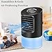 OVPPH Portable Air Conditioner Fan, Personal Fan Desk Fan Space Air Cooler Mini Table Fan Air Circulator Ultra-Quiet Purifier Cooling Fan with Handle and 7 Colors LED Lights for Home, Office, Dorm