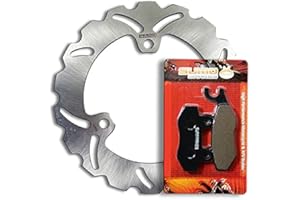 Sumo Rotors Rear Brake Disc Rotor + Pads for Kawasaki Ninja 250R EX250J [2008-2012] EX300A [2013-2016] Ninja 400 EX400G Z400 & KLE 300 Versys-X [2017-2021]