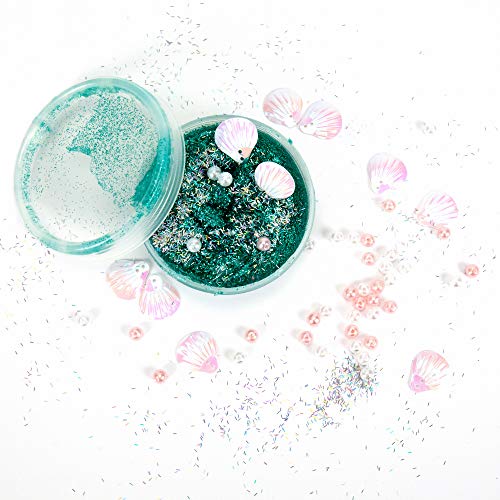 SLIMYGLOOP Mix'ems by Horizon Group USA- Mermaid, Mix & Create Your Own Teal Ocean Like Shimmery & Sparkly Mermaid Slime with Seashell Sequins & Sparkles