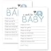 Elephant Baby Shower Wishes Game Set of 20 Classic Newborn Advice Activity for Boys