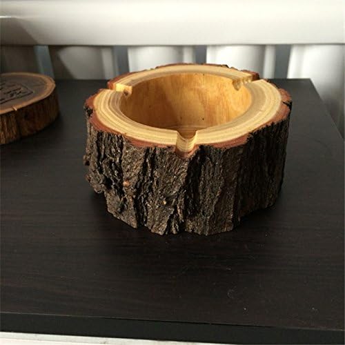 WAWZJ Solid wood, ashtray, living room, office, personality, fashion, ecological ashtray,11-12 cm