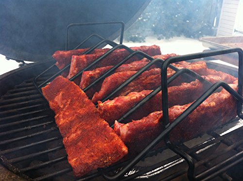 Dracarys Porcelain Coated Steel Roasting Stand BBQ Rib Roast Rack for Smoking, Smoker Accessories Grill Dome Roast and Dual-Purpose Fits for Large Big Green Egg,Weber,Kamado Joe,Primo,VisionEtc. - Thumbnail 4